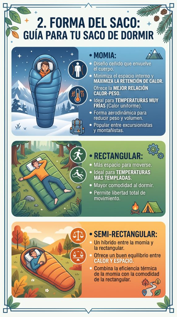 Tipos de Sacos de dormir para climas fríos